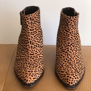 1.STATE Wedge Cheetah Suede Ankle Booties in Size 10